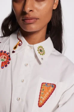 Strike Embroidered Midi Dress