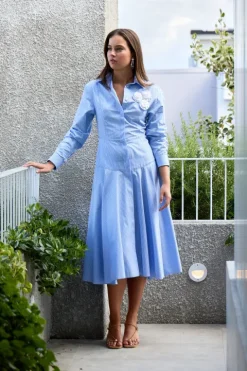 Stripe Poplin Shirt Dress