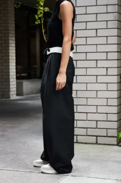 Tropical Wool Fold Over Pant