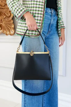 Vela Medium Leather Shoulder Bag