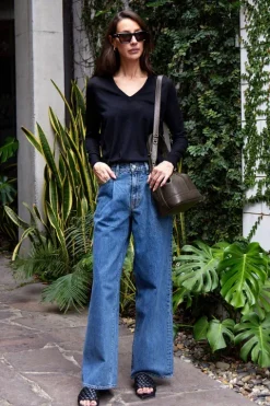 V-Neck L/SLV Cashair Top