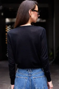 V-Neck L/SLV Cashair Top
